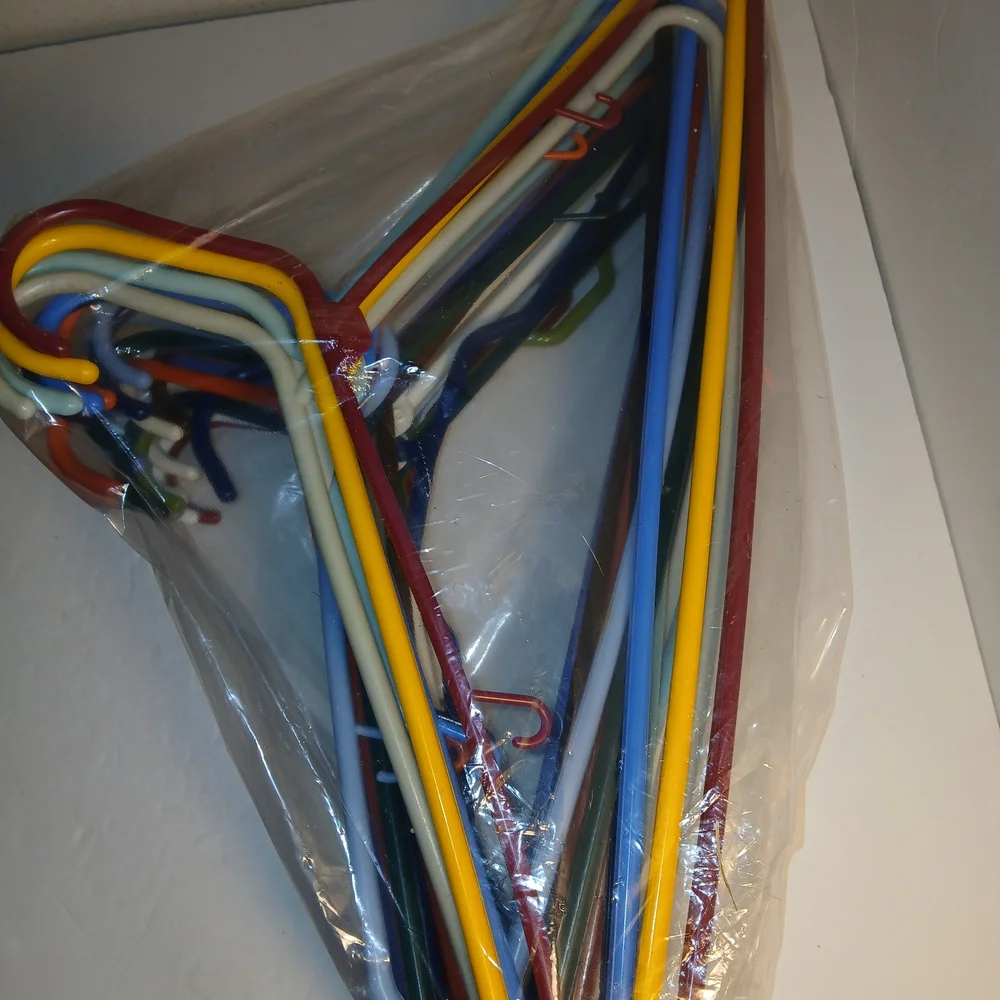 Thick Plastic Adult Hangers Assorted Colors Lot of 24